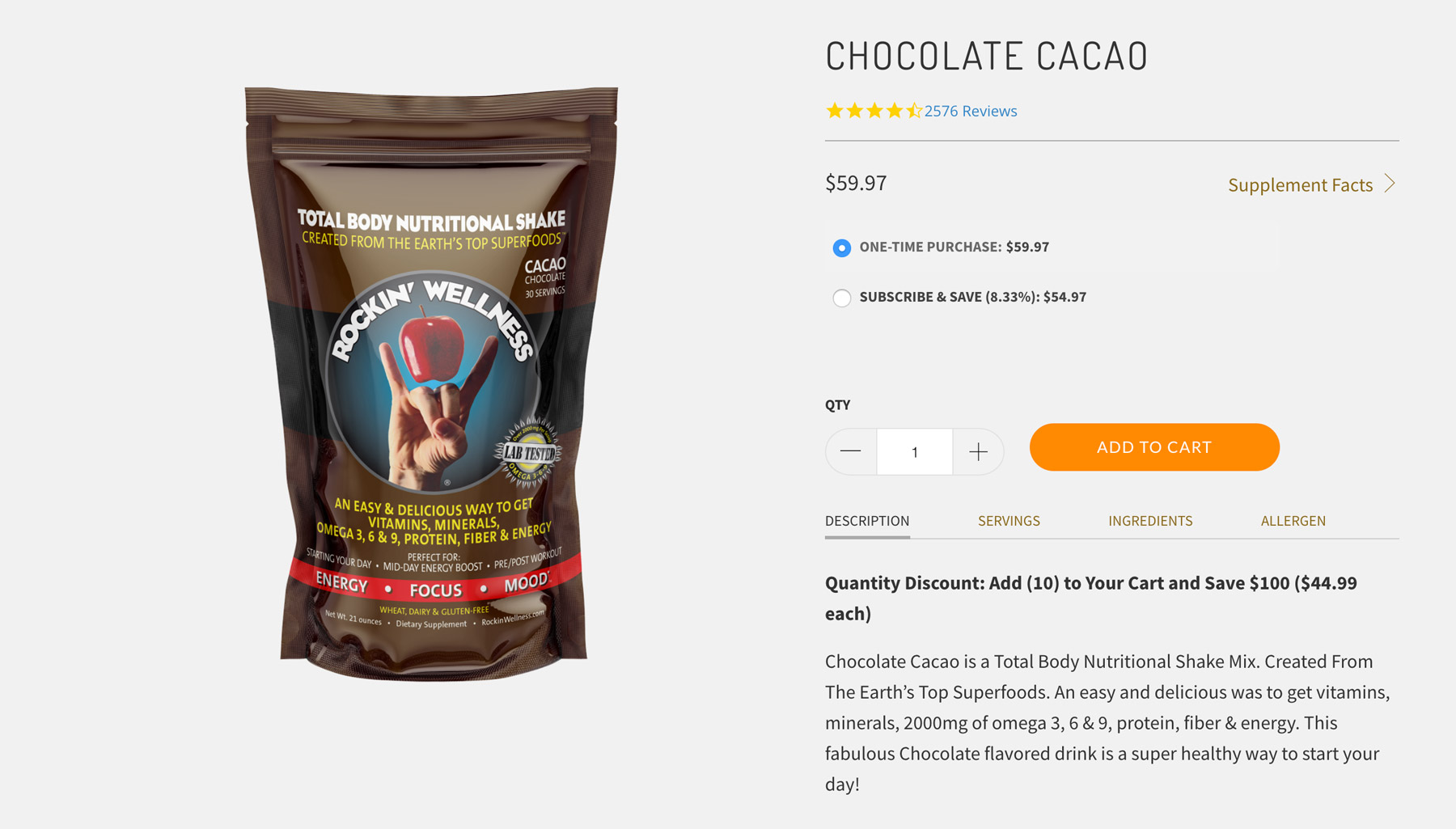 Rockin' Wellness Website Design - Order